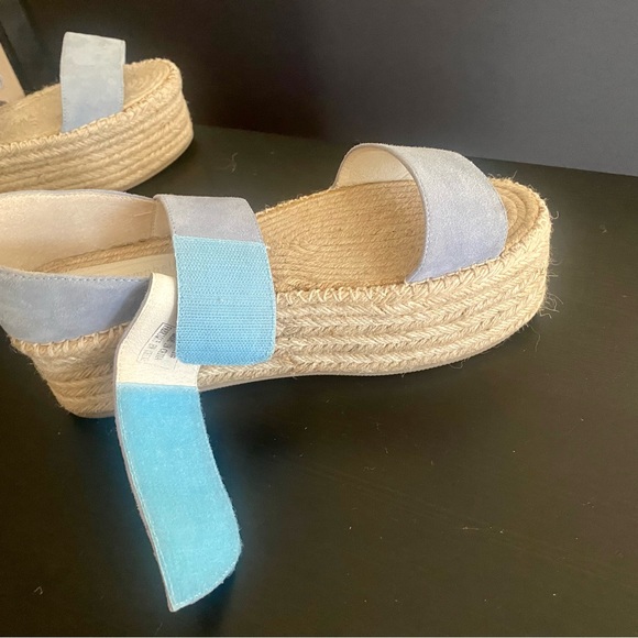 Jeffrey Campbell | Leather Strap Flatform Espadrilles in Baby Blue, size 10 - Picture 6 of 9